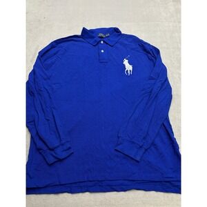 Polo Ralph Lauren Mens XXL Royal Blue Long Sleeve Big Pony Polo Shirt